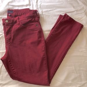 NYDJ 10P Red-Burgundy Samantha Slim Jeans